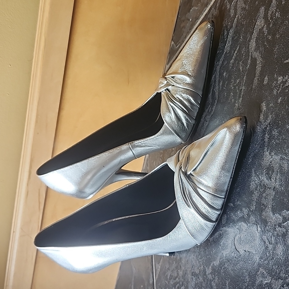 Maje Silver Leather Heels
